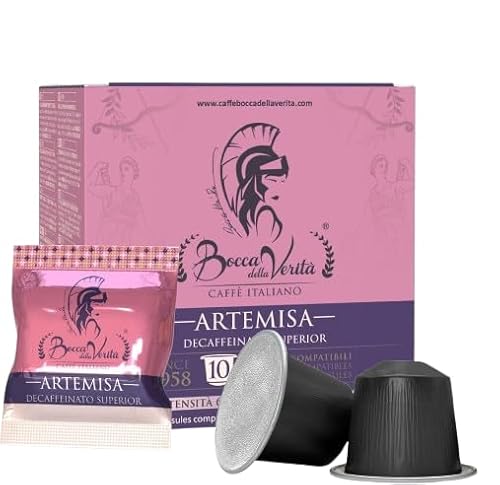 BOCCA DELLA VERITA – Schachtel mit 10 italienischen Kaffeekapseln ARTEMISA Descafeinado, Kapseln kompatibel mit der Nespresso®-Kaffeemaschine, 100% Made in Italy von BOCCA DELLA VERITA