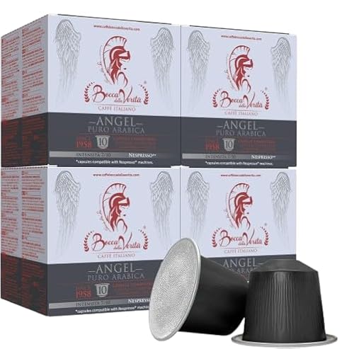 BOCCA DELLA VERITA – Schachtel mit 40 Kapseln ANGEL 100% italienischer Arabica-Kaffee, Kapseln kompatibel mit der Nespresso®-Kaffeemaschine, 100% Made in Italy von BOCCA DELLA VERITA