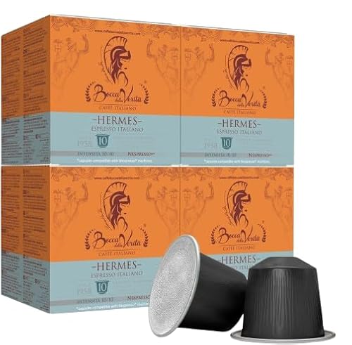 BOCCA DELLA VERITA – Schachtel mit 40 Kapseln italienischen Kaffees Hermes Espresso Italiano, Kapseln kompatibel mit der Nespresso®-Kaffeemaschine, 100% Made in Italy von BOCCA DELLA VERITA