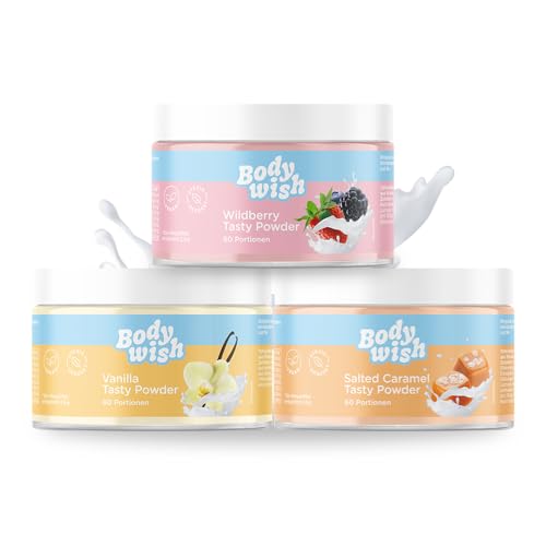 Geschmackspulver Kalorienarm | BODYWISH - Mixed Tasty Powder - Kalorienarmes Geschmackspulver | Natürlicher Geschmack - Zuckerersatz Ernährung| Salted Caramel - Wildberry - Nougat | 3 x 150gr - Aroma Geschmackspulver Kalorienarm | BODYWISH - Mixed Tasty Powder - Kalorienarmes Geschmackspulver | Natürlicher Geschmack - Zuckerersatz Ernährung| Salted Caramel - Wildberry - Nougat | 3 x 150gr - Aroma von BODYWISH