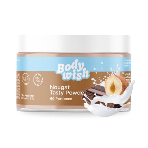 BODYWISH - Nougat Tasty Powder - Kalorienarmes Geschmackspulver | Natürlicher Geschmack - Zuckerersatz Ernährung | 1 x 150gr - Nougat Aroma von BODYWISH