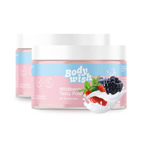 BODYWISH - Wildberry Tasty Powder - Kalorienarmes Geschmackspulver | Natürlicher Geschmack - Zuckerersatz Ernährung | 2 x 150gr - Wildberry Aroma von BODYWISH