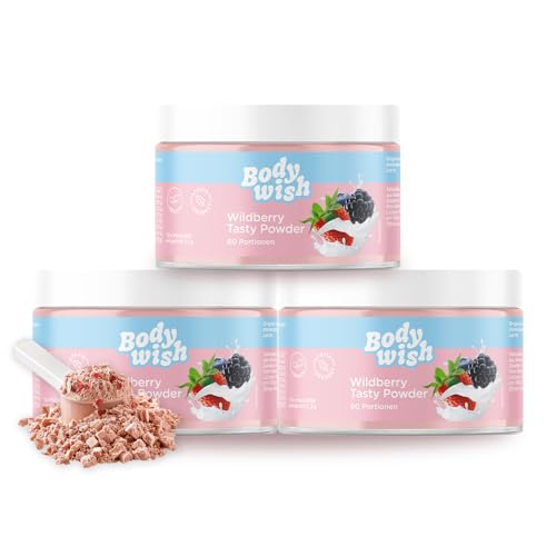 BODYWISH - Wildberry Tasty Powder - Kalorienarmes Geschmackspulver | Natürlicher Geschmack - Zuckerersatz Ernährung | 3 x 150gr - Wildberry Aroma von BODYWISH