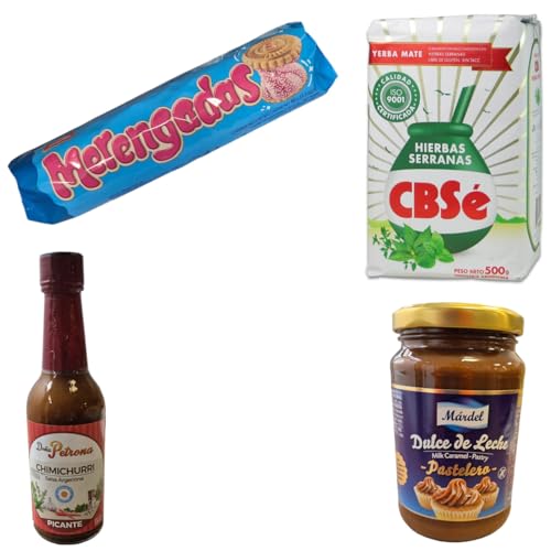 Deluxe-Set aus Argentinien | Yerba Mate Serranas Kräuter CBSé, 450 g Mardel und 1 Packung Schokoladenkekse und Chimichurri Picante Doña Petrona Deluxe-Set aus Argentinien | Yerba Mate Serranas Kräuter CBSé, 450 g Mardel und 1 Packung Schokoladenkekse und Chimichurri Picante Doña Petrona von BOEMY
