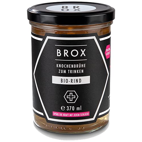 BROX Premium Knochenbrühe Klassik Rind Bio aus Weidehaltung (6x370ml) - 100% natürlich - Reich an Kollagen & Protein - ohne Zucker & Geschmacksverstärker - 24 Std. gekocht - natürliche Gelatine von Brox
