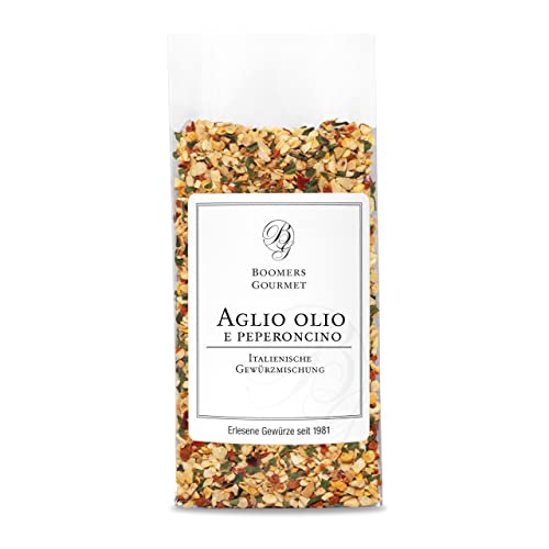 Boomers Gourmet - Aglio e Olio Gewürz, hochwertiges Spaghetti Gewürz, authentische Italienische Aglio e Olio Gewürzmischung, Ideal für Pasta und Spaghetti - Refill - 110 g Boomers Gourmet - Aglio e Olio Gewürz, hochwertiges Spaghetti Gewürz, authentische Italienische Aglio e Olio Gewürzmischung, Ideal für Pasta und Spaghetti - Refill - 110 g von BOOMERS GOURMET