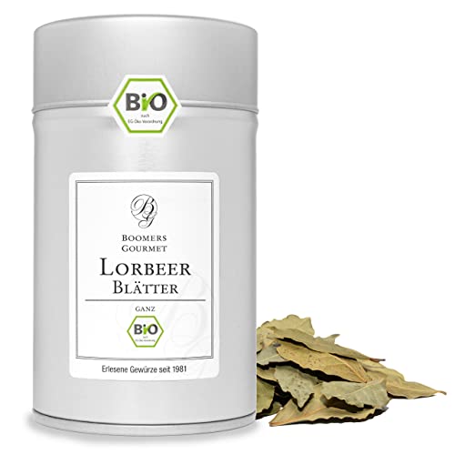 Boomers Gourmet - Lorbeerblätter getrocknet – Bio Qualität, aromatisch & würzig – Perfekt für Suppen, Eintöpfe, Saucen, Schmorgerichte & mediterrane Küche - Gewürzdose 11,5 cm - 8 g Boomers Gourmet - Lorbeerblätter getrocknet – Bio Qualität, aromatisch & würzig – Perfekt für Suppen, Eintöpfe, Saucen, Schmorgerichte & mediterrane Küche - Gewürzdose 11,5 cm - 8 g von BOOMERS GOURMET