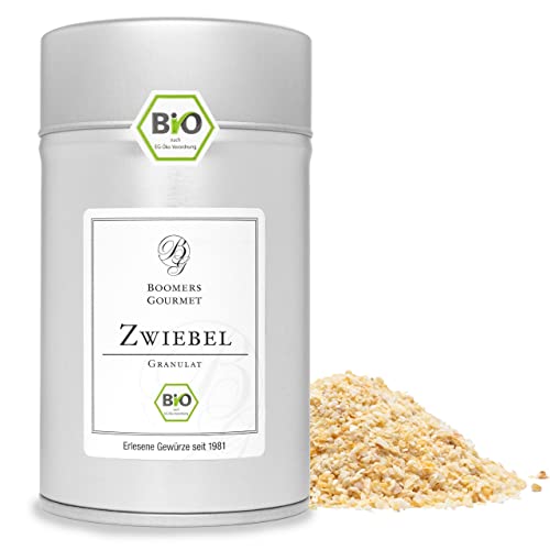 Boomers Gourmet -BIO Zwiebelgranulat getrocknet – Fein gemahlenes Zwiebelpulver – Intensives Aroma – Ideal für Suppen, Saucen, Fleisch & Würzmischungen- Gewürzdose 11,5 cm - 120 g Boomers Gourmet -BIO Zwiebelgranulat getrocknet – Fein gemahlenes Zwiebelpulver – Intensives Aroma – Ideal für Suppen, Saucen, Fleisch & Würzmischungen- Gewürzdose 11,5 cm - 120 g von BOOMERS GOURMET