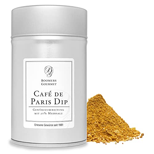 Boomers Gourmet - Café de Paris Dip Gewürzmischung I Würzige Mischung für Dips, Saucen & Marinaden – Ideal für Kräuterbutter, Brot & Fleischgerichte - Gewürzdose 11,5 cm - 150 g Boomers Gourmet - Café de Paris Dip Gewürzmischung I Würzige Mischung für Dips, Saucen & Marinaden – Ideal für Kräuterbutter, Brot & Fleischgerichte - Gewürzdose 11,5 cm - 150 g von BOOMERS GOURMET