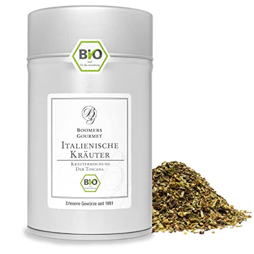 Boomers Gourmet - Italienische Kräuter Bio – Toskana Kräutermischung mit Oregano, Rosmarin, Basilikum, Majoran – Perfekt für Pasta, Pizza, Tomatensauce - Gewürzdose 11,5 cm - 30 g Boomers Gourmet - Italienische Kräuter Bio – Toskana Kräutermischung mit Oregano, Rosmarin, Basilikum, Majoran – Perfekt für Pasta, Pizza, Tomatensauce - Gewürzdose 11,5 cm - 30 g von BOOMERS GOURMET