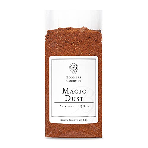 Boomers Gourmet - Magic Dust Rub, BBQ Rub Gewürzmischung - Leckere Grill Gewürzmischung, Pulled Pork Rub, BBQ Gewürzmischung zum Marinieren von Fleisch und Spareribs - Refill - 130 g Boomers Gourmet - Magic Dust Rub, BBQ Rub Gewürzmischung - Leckere Grill Gewürzmischung, Pulled Pork Rub, BBQ Gewürzmischung zum Marinieren von Fleisch und Spareribs - Refill - 130 g von BOOMERS GOURMET