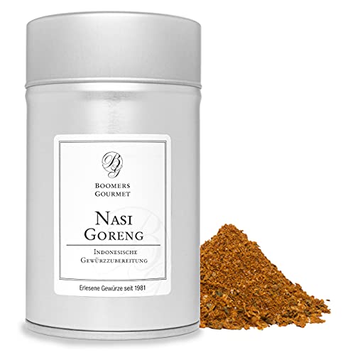Boomers Gourmet - Premium Nasi Goreng Gewürzmischung - Authentischer indonesischer Geschmack in praktischer Dose - Perfekt für Nasi und Bami Goreng - Gewürzdose 11,5 cm - 100 g Boomers Gourmet - Premium Nasi Goreng Gewürzmischung - Authentischer indonesischer Geschmack in praktischer Dose - Perfekt für Nasi und Bami Goreng - Gewürzdose 11,5 cm - 100 g von BOOMERS GOURMET
