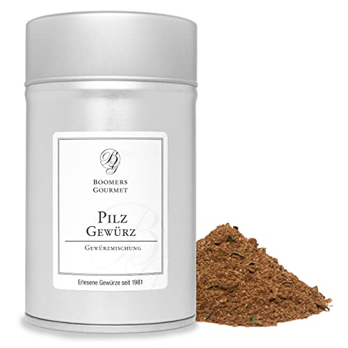 Boomers Gourmet - Pilzgewürz mit Butterpilz und Steinpilz – natürliche vegane Gewürzmischung für Risotto, Sauce, Suppe, Braten – glutenfrei, ohne Zusatzstoffe - Gewürzdose 11,5 cm - 100 g Boomers Gourmet - Pilzgewürz mit Butterpilz und Steinpilz – natürliche vegane Gewürzmischung für Risotto, Sauce, Suppe, Braten – glutenfrei, ohne Zusatzstoffe - Gewürzdose 11,5 cm - 100 g von BOOMERS GOURMET