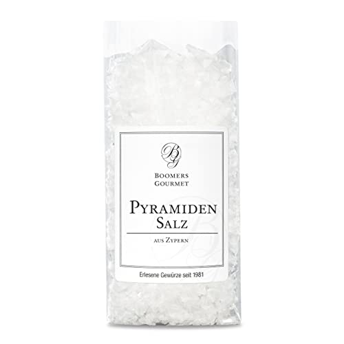 Boomers Gourmet - Pyramidensalz aus Zypern - Gourmet Salz, Fleur de Sel, Salzflocken, Finishing Salz, Naturbelassenes Meersalz, handgeschöpftes Salz - Refill - 150 g Boomers Gourmet - Pyramidensalz aus Zypern - Gourmet Salz, Fleur de Sel, Salzflocken, Finishing Salz, Naturbelassenes Meersalz, handgeschöpftes Salz - Refill - 150 g von BOOMERS GOURMET