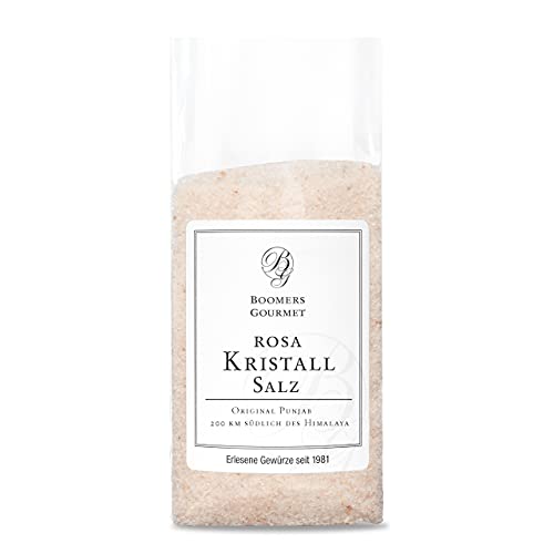 Boomers Gourmet - Rosa Kristallsalz aus Pakistan - Himalaya Salz - Feines natürliches Ursalz - Mineralienreiches pinkes Salz - Ohne Zusatzstoffe - Hochwertiges Speisesalz - Refill - 400 g von BOOMERS GOURMET