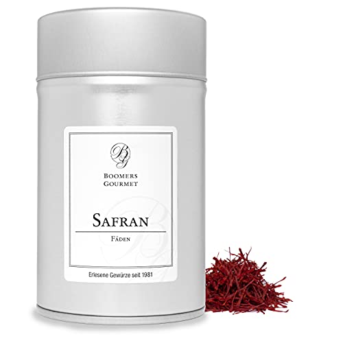 Boomers Gourmet - Premium Safran gemahlen – Negin Qualität aus dem Iran – Hochwertiges Gewürz für Paella, Risotto, Tee, Backen, intensive Farbe und Aroma - Gewürzdose 11,5 cm - 1 g Boomers Gourmet - Premium Safran gemahlen – Negin Qualität aus dem Iran – Hochwertiges Gewürz für Paella, Risotto, Tee, Backen, intensive Farbe und Aroma - Gewürzdose 11,5 cm - 1 g von BOOMERS GOURMET