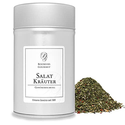 Boomers Gourmet - Salatkräuter Mischung ohne Zusatzstoffe – Getrocknete Kräuter & Gewürze für Dressing, Salat, Quark – 100 % natürlich, aromatisch, vielseitig - Gewürzdose 11,5 cm - 60 g Boomers Gourmet - Salatkräuter Mischung ohne Zusatzstoffe – Getrocknete Kräuter & Gewürze für Dressing, Salat, Quark – 100 % natürlich, aromatisch, vielseitig - Gewürzdose 11,5 cm - 60 g von BOOMERS GOURMET
