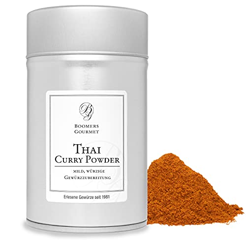 Boomers Gourmet - Thai Curry Powder Gewürzzubereitung, rote Thai Curry Gewürzmischung, exotische asiatische Gewürze für authentisches Thai Curry, mild würzig mit Chili - Gewürzdose 11,5 cm - 100 g Boomers Gourmet - Thai Curry Powder Gewürzzubereitung, rote Thai Curry Gewürzmischung, exotische asiatische Gewürze für authentisches Thai Curry, mild würzig mit Chili - Gewürzdose 11,5 cm - 100 g von BOOMERS GOURMET