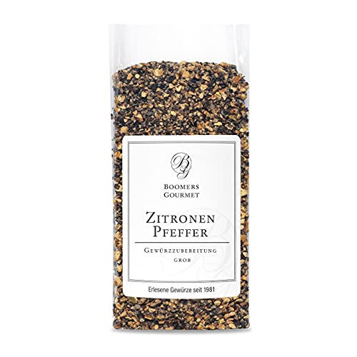 Boomers Gourmet - Zitronenpfeffer Gewürzmischung grob gemahlen, Lemon Pepper geschrotet - Refill - 100 g Boomers Gourmet - Zitronenpfeffer Gewürzmischung grob gemahlen, Lemon Pepper geschrotet - Refill - 100 g von BOOMERS GOURMET