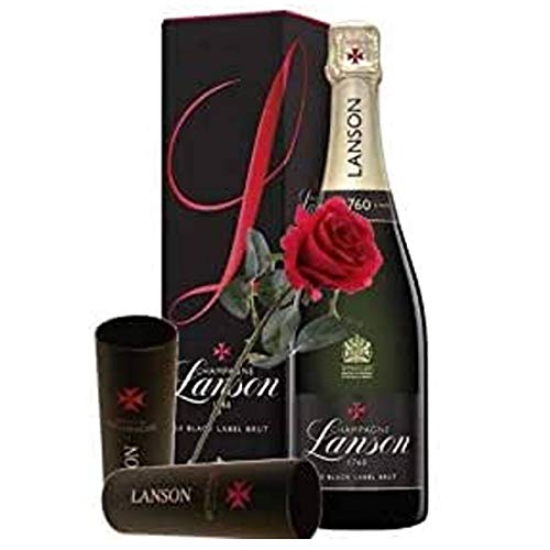 Geschenkset"Pure Love" 0,75 l Champagner Lanson mit 2 exklusiven Gläsern von BORCO-MARKEN-IMPORT