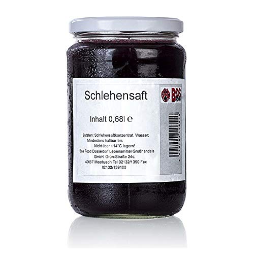 BOS FOOD Schlehensaft, naturrein & ungezuckert, 680 ml von BOS FOOD Duesseldorf Lebensmittel Großhandel GmbH