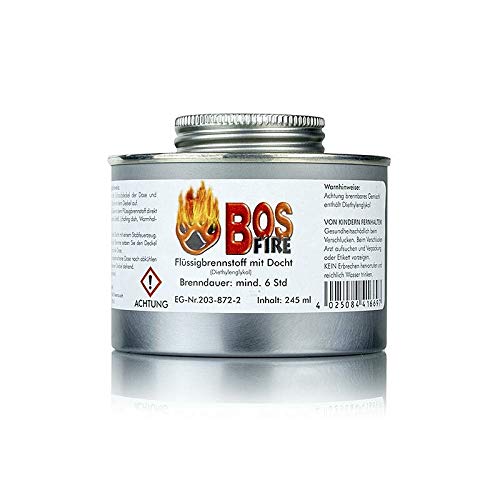 Bos Fire Sicherheitsbrennpaste, ca. 6 Stunden Brenndauer, 245 ml von BOS FOOD Duesseldorf Lebensmittel Großhandel GmbH