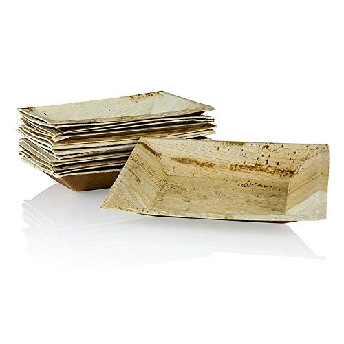 Einweg Palmblattteller, eckig, 12x17cm, 100% kompostierbar, 25 St Einweg Palmblattteller, eckig, 12x17cm, 100% kompostierbar, 25 St von BOS FOOD Duesseldorf Lebensmittel Großhandel GmbH