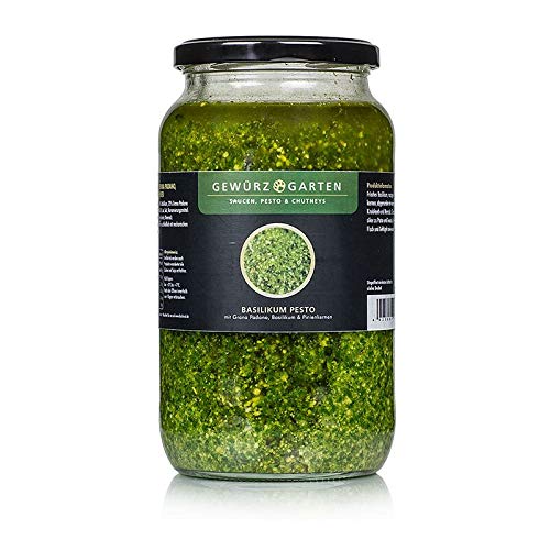 Gewürzgarten Basilikum Pesto, mit Basilikum, Pinienkernen, Grana Padano, 900 ml Gewürzgarten Basilikum Pesto, mit Basilikum, Pinienkernen, Grana Padano, 900 ml von BOS FOOD Duesseldorf Lebensmittel Großhandel GmbH