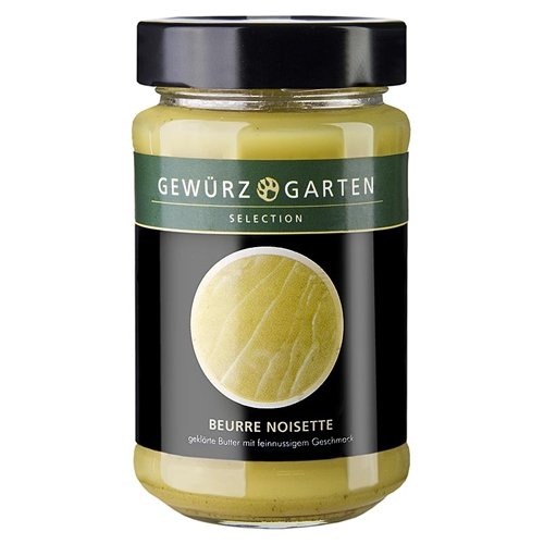 Gewürzgarten Beurre Noisette, geklärte Butter, nussiger Geschmack, Glas, 190g Gewürzgarten Beurre Noisette, geklärte Butter, nussiger Geschmack, Glas, 190g von BOS FOOD Duesseldorf Lebensmittel Großhandel GmbH