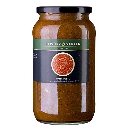 Gewürzgarten Rotes Pesto, mit sonnengereiften Tomaten und schwarzen Oliven, 900 ml Gewürzgarten Rotes Pesto, mit sonnengereiften Tomaten und schwarzen Oliven, 900 ml von BOS FOOD Duesseldorf Lebensmittel Großhandel GmbH