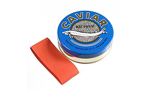 Kaviardose - dunkelblau, mit Verschluss-Gummi, ø 10 cm, für 250g Kaviar, 1 St von BOS FOOD Duesseldorf Lebensmittel Großhandel GmbH