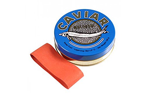 Kaviardose - dunkelblau, mit Verschluss-Gummi, ø 8 cm, für 125g Kaviar, 1 St von BOS FOOD Duesseldorf Lebensmittel Großhandel GmbH