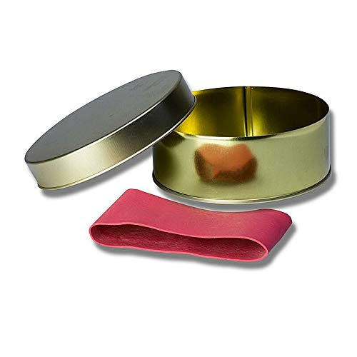 Kaviardose - gold, unbedruckt, mit Verschluss-Gummi, ø11,5cm, für 500g Kaviar, 1 St von BOS FOOD Duesseldorf Lebensmittel Großhandel GmbH