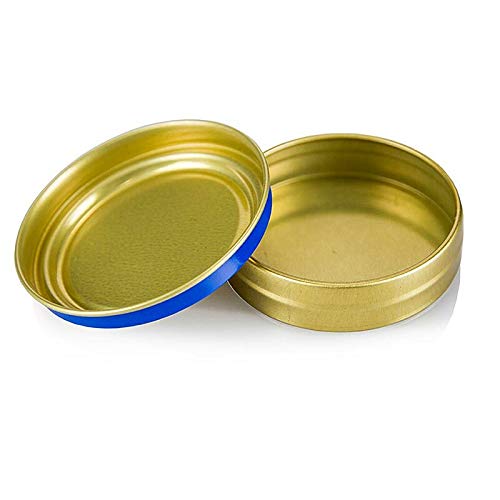 Kaviardose - gold/blau, ohne Gummi, für 80g Kaviar, 100% Chef, 1 St von BOS FOOD Duesseldorf Lebensmittel Großhandel GmbH