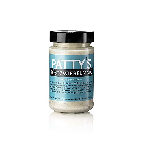 Pattys Röstzwiebel Mayonnaise, kreiert von Patrick Jabs, 225 ml von BOS FOOD Duesseldorf Lebensmittel Großhandel GmbH