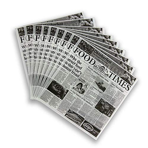 Snack Papier mit Zeitungspapierdruck, ca.290x300mm, Food Times, 500 Blatt von BOS FOOD Duesseldorf Lebensmittel Großhandel GmbH