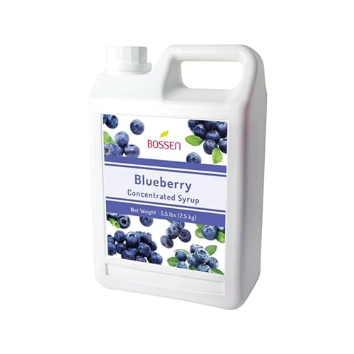 BOSSEN Blueberry Syrup | Blaubeerensirup für Bubble Tea, Smoothies, Slush-Eis, Joghurt | 2,5 Kg 1900ml | Hochwertige Zutaten ohne künstliche Farbstoffe, 100% VEGAN von Bossen