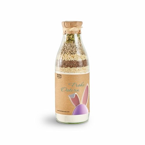 Brotbackmischung "Frohe Ostern Knickohr" Backmischung im Glas Flasche Geschenk Geschenkidee Ostern von BOTTLEBREAD