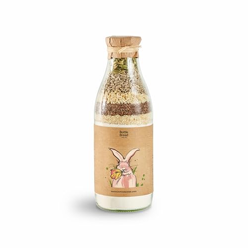 Brotbackmischung im Glas "Osterhase mit Blume " Backmischung im Glas Flasche Geschenk Geschenkidee Ostergeschenk Werbegeschenk von BOTTLEBREAD