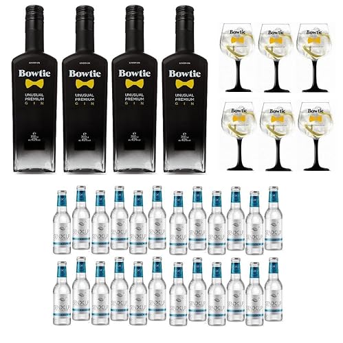 BOWTIE SPECIAL PACK 4 FLASCHEN BOWTIE GIN 70 CL 6 BECHER UND 24 TONIC WATER SENXUP von BOWTIE