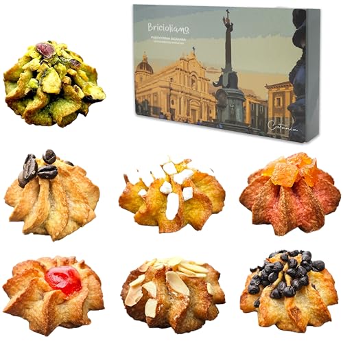 BRICIOLIAMO... [ 1 kg. ] – Frische, handwerklich hergestellte Mandelkekse – MANDELN 40% – Einzeln verpackt – GESCHENKBOX – Typische sizilianische Süßigkeiten – Hergestellt in Sizilien von BRICIOLIAMO...