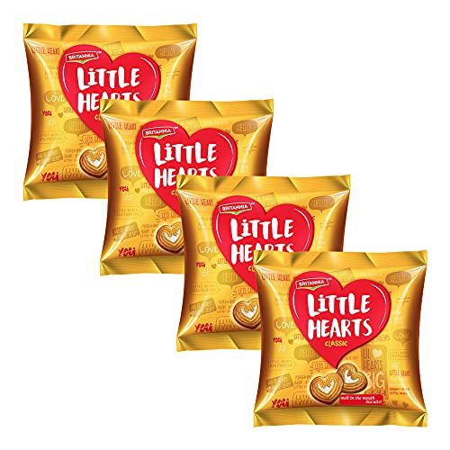 Britannia Little Hearts Kekse 75 g – Biscuit de Patits Coeurs – weiche und leckere Kekse – Lieblingskekse für Kinder (4 Stück) von BRITANNIA