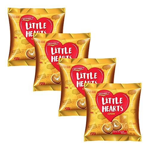 Britannia Little Hearts Kekse, 75 g, weiche und leckere Kekse, Lieblingskekse für Kinder, 4 Stück von Britannia