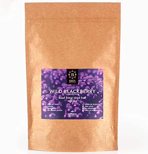 BRIX Wilde Brombeere | Natürliche, getrocknete wilde Brombeeren 95 g | Great Taste Award für getrocknete Beeren | Gentechnikfrei, glutenfrei, vegan, Vitamine bleiben erhalten BRIX Wilde Brombeere | Natürliche, getrocknete wilde Brombeeren 95 g | Great Taste Award für getrocknete Beeren | Gentechnikfrei, glutenfrei, vegan, Vitamine bleiben erhalten von BRIX, GROWN FOR FLAVOUR