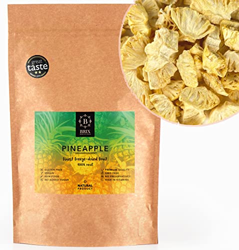 BRIX Gefriergetrocknete Ananas | Natürliche, getrocknete Anana 95 g | Great Taste Award Trockenfrüchte, Ananas gefriergetrocknet | Gentechnikfrei, glutenfrei, vegan, Vitamine bleiben erhalten von BRIX, GROWN FOR FLAVOUR