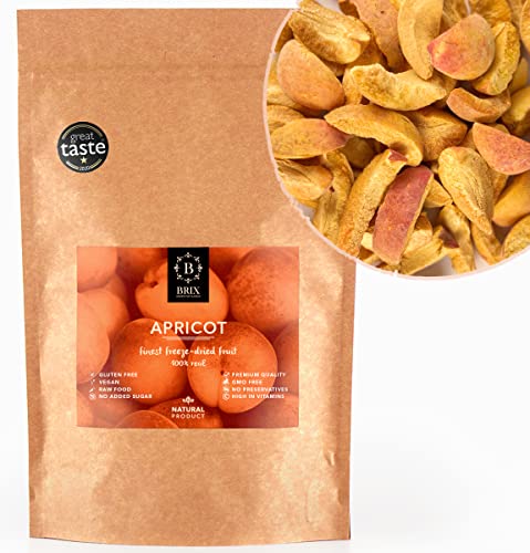 BRIX Gefriergetrocknete Aprikosen | Natürliche, getrocknete Aprikosen 85 g | Great Taste Award für Trockenfrüchte, getrocknet | Gentechnikfrei, glutenfrei, vegan, Vitamine bleiben erhalten von BRIX, GROWN FOR FLAVOUR