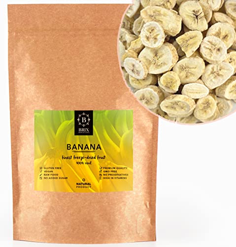 BRIX Gefriergetrocknete Bananen | Natürliche, getrocknete Bananen 140 g | Great Taste Award für Trockenfrüchte, Bananen getrocknet | Gentechnikfrei, glutenfrei, vegan, Vitamine bleiben erhalten von BRIX, GROWN FOR FLAVOUR