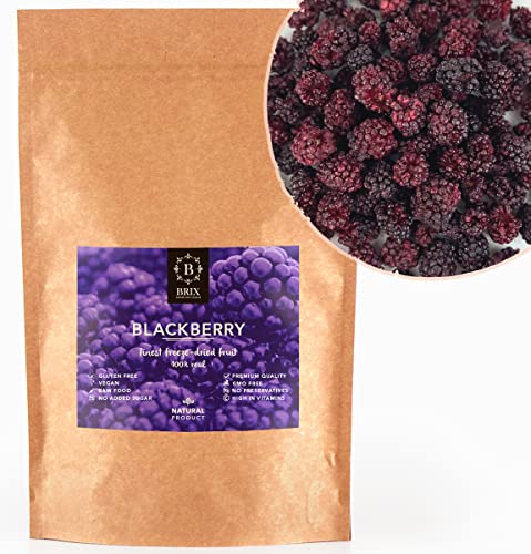 BRIX Gefriergetrocknete Brombeere | Natürliche, getrocknete Brombeeren 105 g | Great Taste Award für getrocknete Beeren | Gentechnikfrei, glutenfrei, vegan, Vitamine bleiben erhalten von BRIX, GROWN FOR FLAVOUR