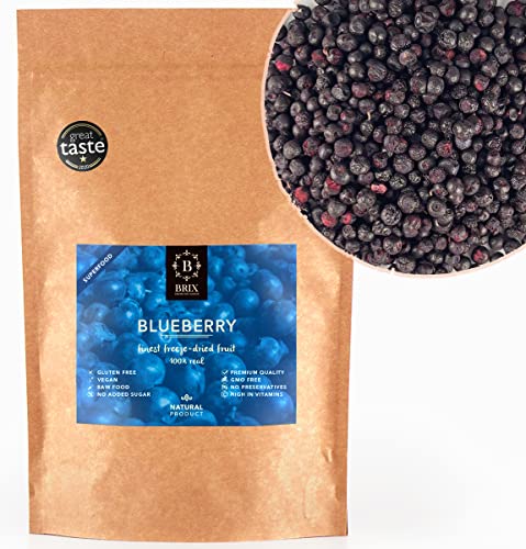 BRIX Gefriergetrocknete Blaubeeren | Natürliche, getrocknete Heidelbeeren 95 g | Great Taste Award für getrocknete Blaubeeren | Gentechnikfrei, glutenfrei, vegan, Vitamine bleiben erhalten von BRIX, GROWN FOR FLAVOUR