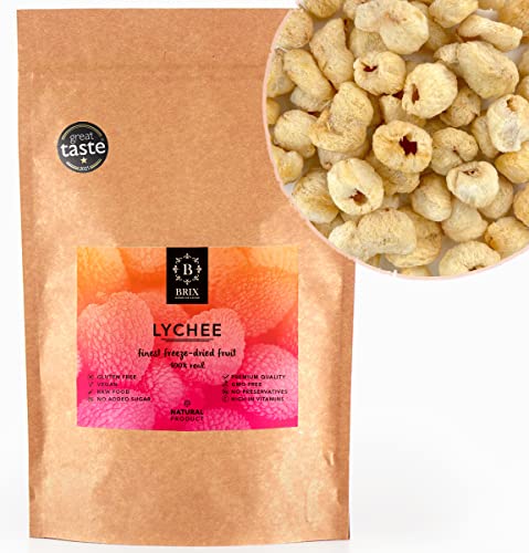 BRIX Getrocknete Litschi | Natürliche, getrocknete Litschi 95 g | Great Taste Award für Trockenfrüchte | Gentechnikfrei, glutenfrei, vegan, Vitamine bleiben erhalten von BRIX, GROWN FOR FLAVOUR